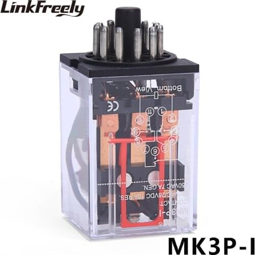 MK3P-I Electromagnetic Coil Relay 10A Round 11 Pins 3NO+3NC 6V 12V 24V 110V DC 220V AC Miniature General Purpose Middle Relay