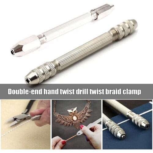 Hexagonal Double Ended Pin Vice Wire Tool Double-head Hand-twisted Drill Manual Tools Hexagonal/Round Shape Head Twist Drill