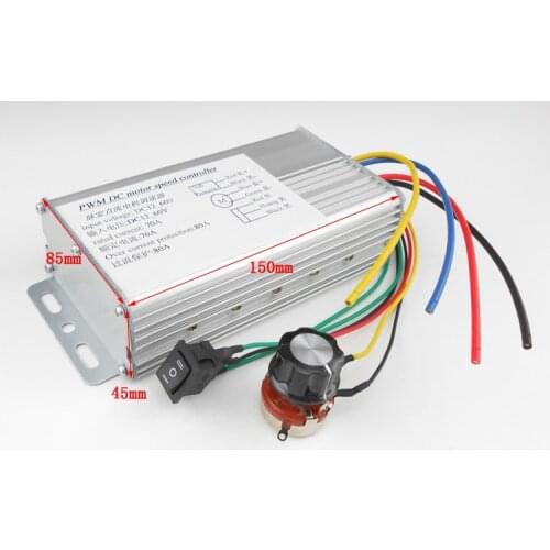 PWM DC Motor Speed Controller DC 12-60V 70A 4000W Brush Motor Regulator with Forward and Reverse Switcher 12V 24V 36V 48V