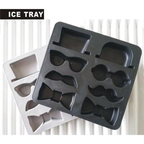 Silicone Ice Mold Gentleman Style Ice Cube Beard Hat Tie Glasses Silicone Ice Trays Mold Homemade DIY Silicone Cake Mold