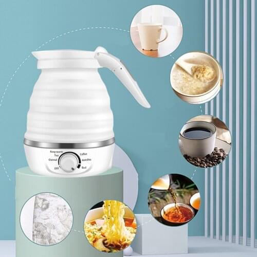 0.6L Foldable Electric Kettle Silicone Fast Boil Portable Camping Water UK Plug