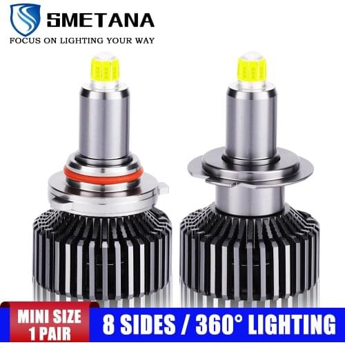 SMETANA L3 2Pcs 8-sides H7 9005 360° Canbus Led Car Headlight H1 H8 H9 H11 9006 9012 Big Power Led Headlamp 6000K 12000LM