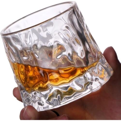 Coffee Glass Crystal Glass Tumbler Gyro Cup Modern Minimalist Bar Whiskey Spinning Cup Shot Glasses Set Wine Glasses