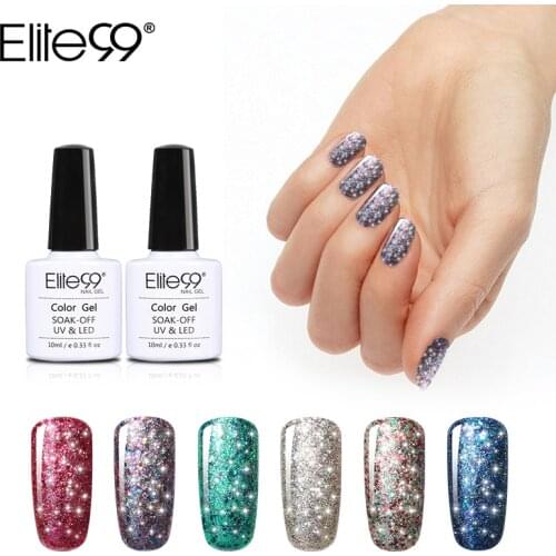 Elite99 10ml Super Bling Gel Nail Polish Soak Off Shining Starry UV LED Gel Polish Long Lasting DIY Nail Art Design Gel Varnish