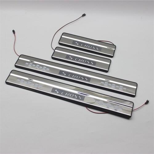 Stainless Steel Led Door Sill Scuff Plate Guard Sills Protector Trim For Suzuki S-Cross 2006-2018