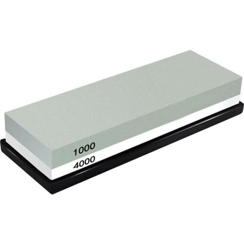 Whetstone Sharpening Stone 1000/4000 Grit - Knife Sharpener Stone - Waterstone Rubber Stone Holder Included