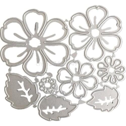 Flowers Leaves Carbon Steel Scrapbooking Embossing Stencil, DIY Printing Steel Mould for Album Paper Card Making