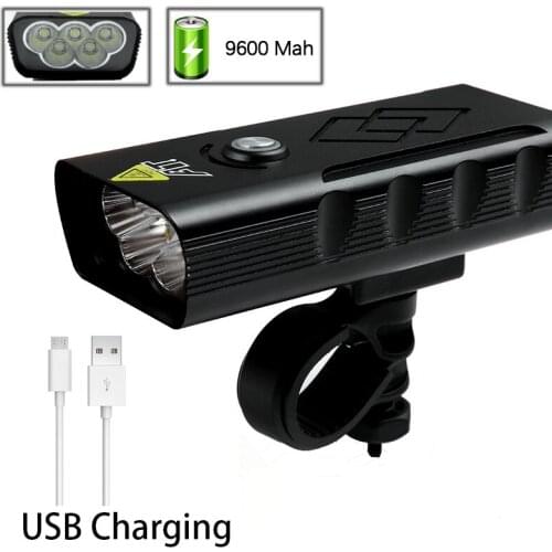USB Charging Bike Light LED Bicycle 5T6 Bead Front Light Outdoor Night Riding Lighting Rotary Cycling Headlight Bike Accessories