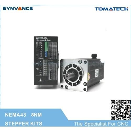 3 Phase 8nm large torque AC220V input nema43 110MM Frame Stepper driver and stepper Motor for CNC machine