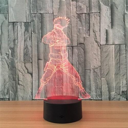 3D Lamp Japanese Anime LED Night Light Action Figure 7 Colors Touch Table Decoration Light Optical Illusion