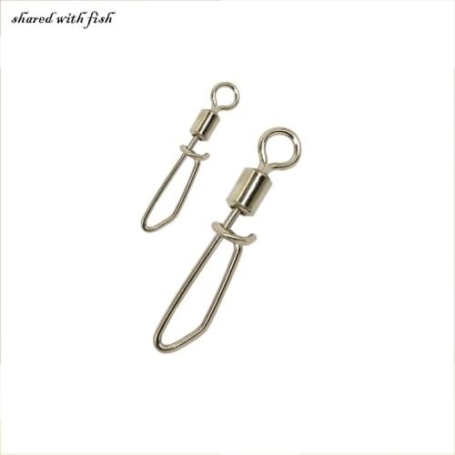 5pcs/lot Barrel Swivel Rolling Swivel With T-shape Snap Fishing Tackle Fishing Swivel Fishing Accessory