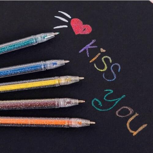 8 PCS Net Red Graffiti with Dazzling Pink Gel High-Gloss Pens Hand Account Gel Pen Student Stationery Creative Pen Wholesale