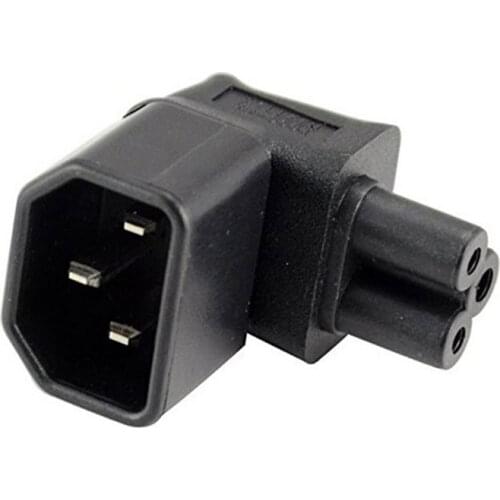 IEC 90 Degree 3 Poles Male C14 to Micky C5 Up Direction Angled Power Adapter