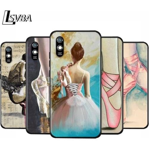 Anti-Fall Soft Black Cover Painting Ballet Dance For Xiaomi Redmi 10X 5G 9C 9A 9 K20 8A 8 7A 7 S2 6A 6 Matte Phone Case