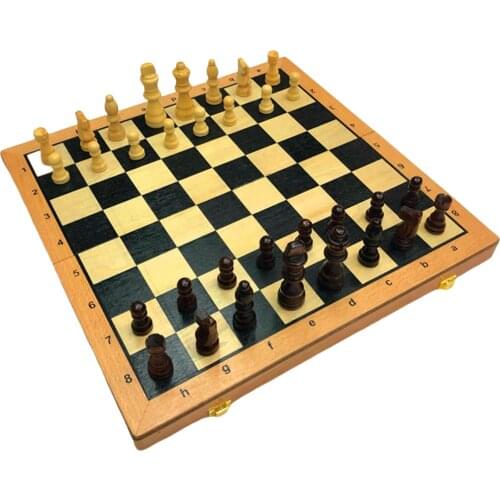 Wooden Chess Set Wood Folding Natural Log Chess Wooden Folding Chess Set Game Chess Board for Travel