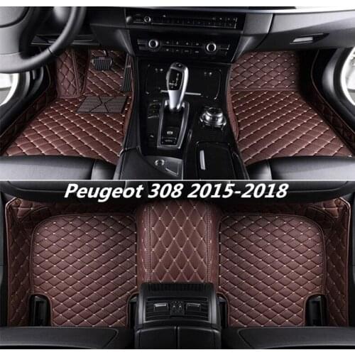 For Peugeot 308 2015 2016.2017.2018 Floor Mats Auto Foot Carpets Car Step Mats Brand New Embroidery Leather Mats