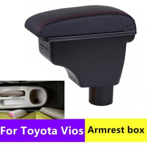 Dual Layer Center Console Storage Box For Toyota Yaris L Sedan Vios 2002 - 2008 Faux Cup Holder Armrest Arm Rest 2015 2016 2017