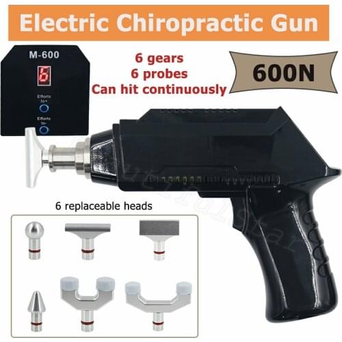 NEW Electric Correction Gun 6 Heads 6 Levels Adjustable Chiropractic Adjusting Instrument Intensity Therapy Cervical Massager