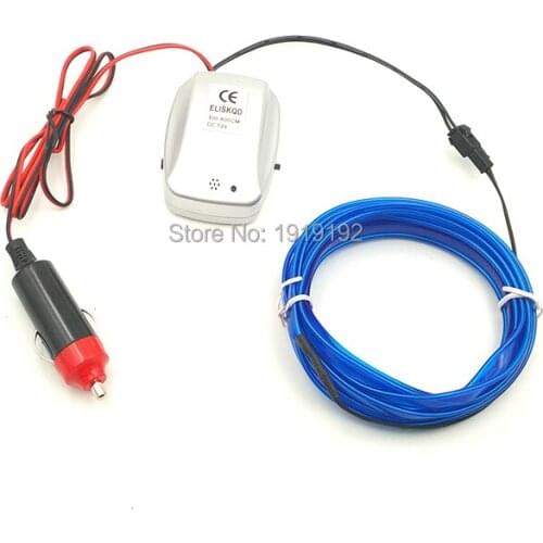 DC-12V 3Meters Sound activated EL 2.3-Skirt Wire Flexible Light Glow Rope tape Neon Lights For Car Internal Party Decoration