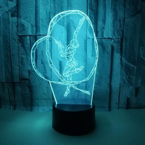 Artistic Gymnastics 3d Lamp Seven Colors Remote Control Touch Led Table Moderne Desk Lamp Visual Gift Small Table Lamps