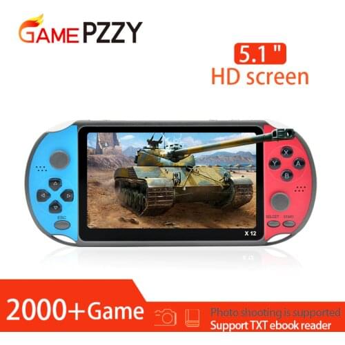 X12 5.1 inch Handheld retro Game Video Player Game Consoles with Double Rocker Built-in 2000+ Games Support TF Card