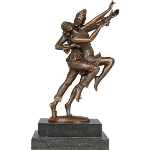 Classy Art Couple Dance Statue Classical Europe Sculpture Hot Casting Bronze Brass Gorgeous Home Ornament Gift