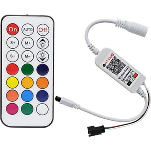 Led Controlle 3Pin Lamp Dimmer Bluetooth-compatible APP LED Strip Light Controller DC5-24V 21 Keys Remote Dimmer For WS2811/WS2