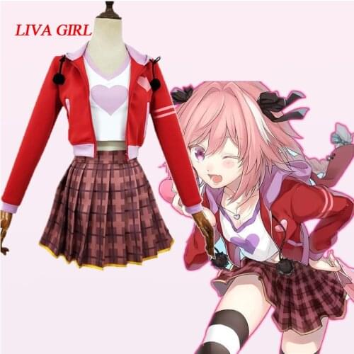 Liva girl Fate Apocrypha FGO Astolfo Cosplay Costume Daily Wearing Outfit uniform Set