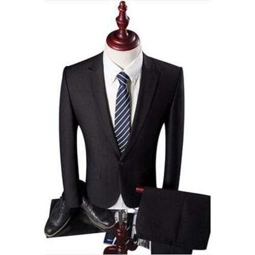 Top Design One Button Black Groom Tuxedos Wedding Suits for Men Groomsman Suits Formal Business Suits costume homme italien