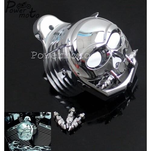 Motorcycle Chrome Zombie Horn Cover Accessories For Harley Dyna Touring w/ Flasher Stock Cowbell Horn Cover 1995-2016 Custom