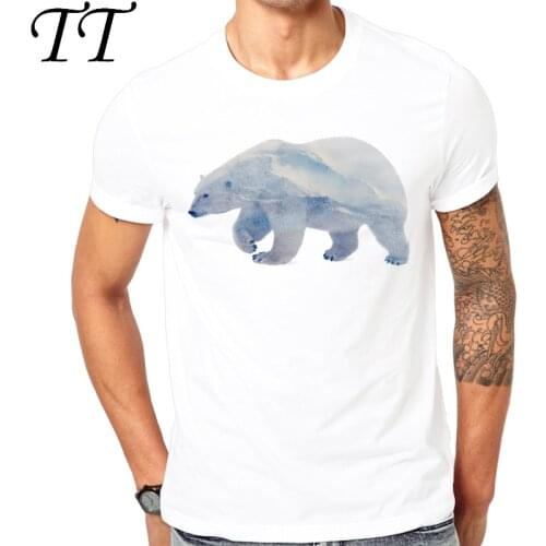 Animal printed t shirt men 2019 new summer o-neck short sleeve Polar Bear t-shirt men funny shirts homme cool tops Cool design