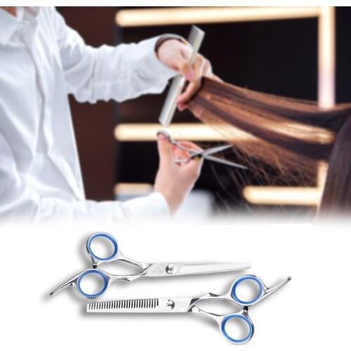 1Set Household Hairdressing Barber Stainless Steel Flat Scissors Set Scissors Comb Clip Portable Personal Hair Salon Tool Set