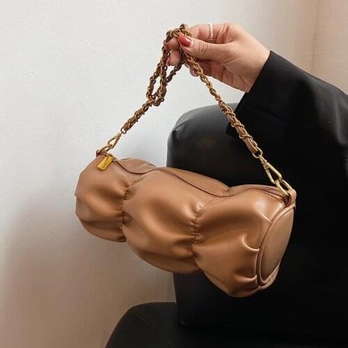 2021 New Fashion Soft Women Bags Designer Brand Chain Bags Strap Female Handbags Luxury Pu Leather Shoulder Bag Ins Hot Purse