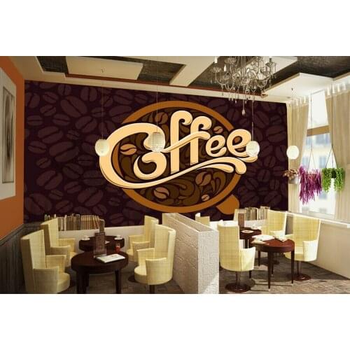 Custom 3D retro wallpaper, hand painted coffee murals for the restaurant cafe cake shop background wall waterproof PVC wallpaper