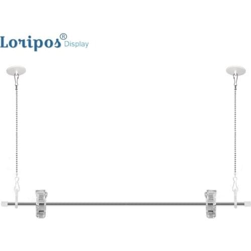 Ceiling Poster Hangers Flagpole 60/80cm Hanging Poster Pole Pop Advertising Banner Hanger Clip Hook For Supermarket Poster Rack