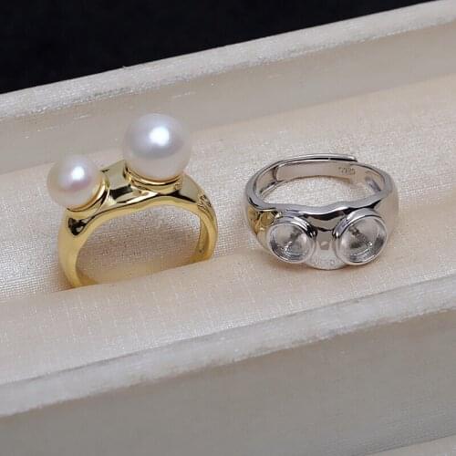 New Fashion 925 Sterling Silver Adjustable Finger Ring Base Settings Findings Jewelry Parts Fittings Accessories for Beads