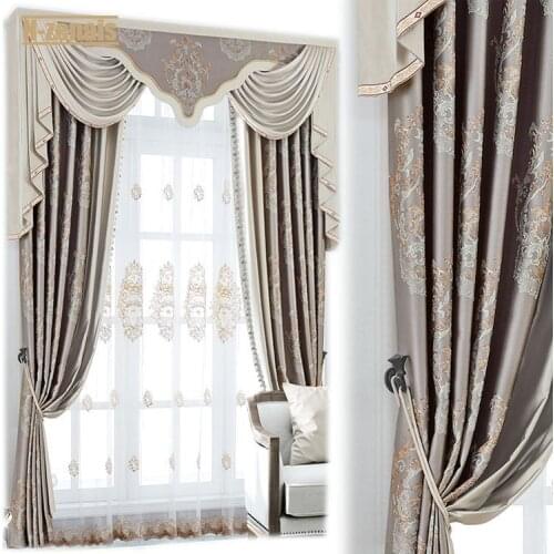 European Style High-precision Embossed Luxury Curtain for Living Room and Bedroom Customized Products High Shading(70%-90%)