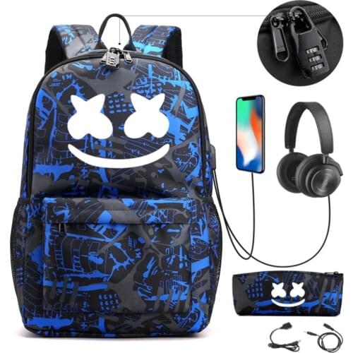 DJ Marshmello Backpack Kids School Bag Women Bagpack Teenagers Schoolbags Canvas Student Backpack For Boy Girl Children bag