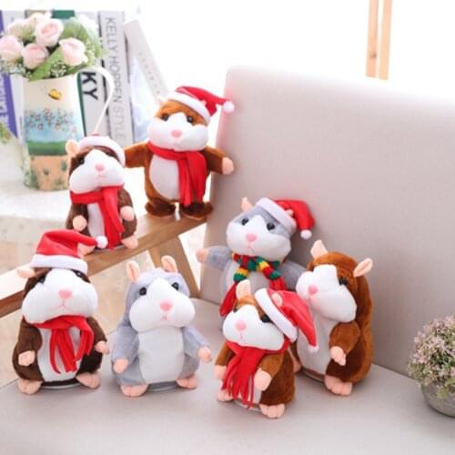 Dropship 15cm Lovely Talking Hamster Speak Talk Sound Record Repeat Stuffed Plush Animal Kawaii Hamster Toys drop shipping