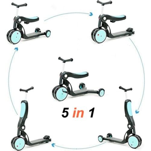 Nadle Tri-Scoot Scooter 5-in-1 Tricycle/Scooter/Balance Bike Sleek Design scooter with Foldable Seat