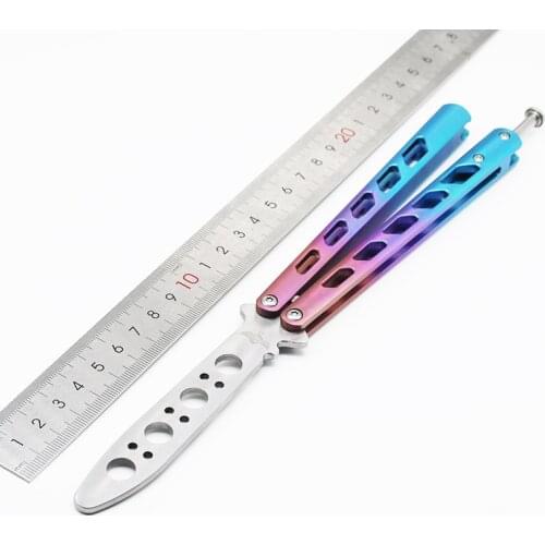 Theone Butterfly Trainer Knife BM40 BM42 BM43 BM46 BM47 Arc Angel Gradient Purple Titanium Handle Channel Bushings Folding Knife