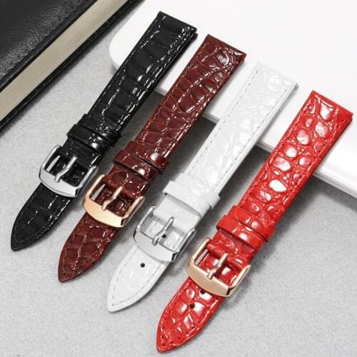 Ultrathin Genuine Leather Strap 13 16 18 20 22mm Black Red Brown Bracelet For L4 Series Mido Tissot Watch Chain