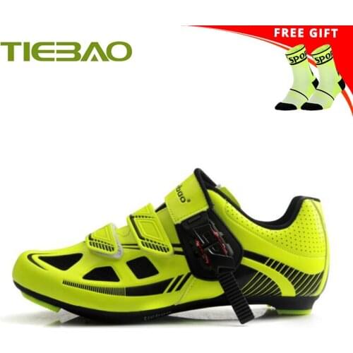 Tiebao Cycling Shoes Men Women Sapatilha Ciclismo Riding Bicycle Sneakers Wear-resistant Breathable Self-locking Road Bike Shoes