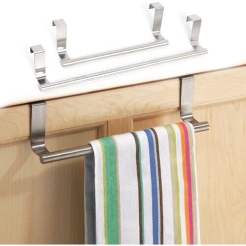 Stainless Steel Towel Hanging Rack Cabinet Drawer Towel Holder Door Bathroom Kitchen Storage Holder Cabinet Organizer Hanger