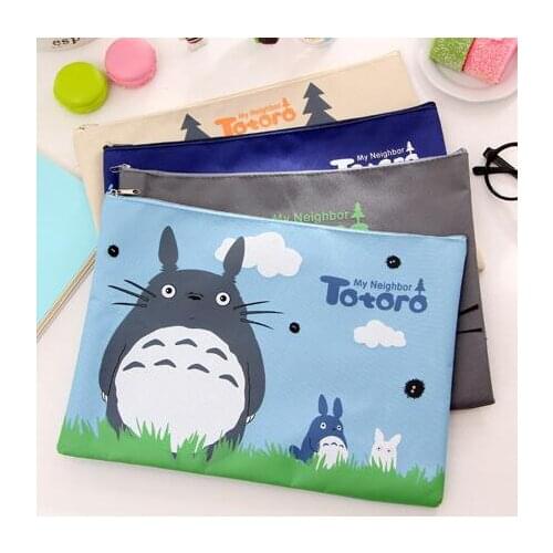2020 Big Capacity Cute My Neighbor Totoro Oxford A4 File Folder Document Organizer Holder Storage Bag School Office Stationery