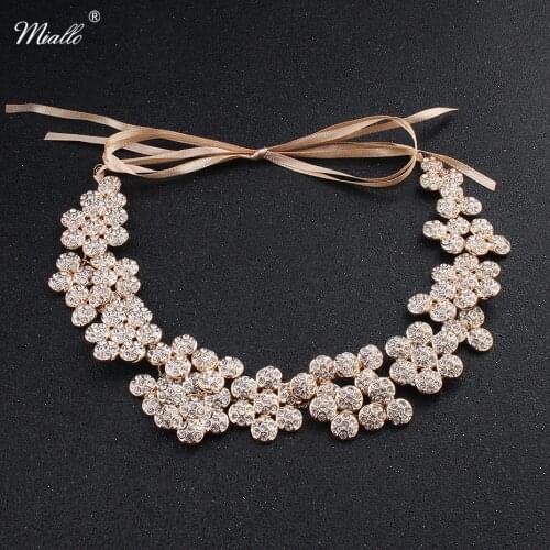 Miallo Gold Color Women Headbands Full of Sky Stars Wedding Austrian Crystal Stone Hair Vine Fashion Hair Chain Jewelry Tiaras