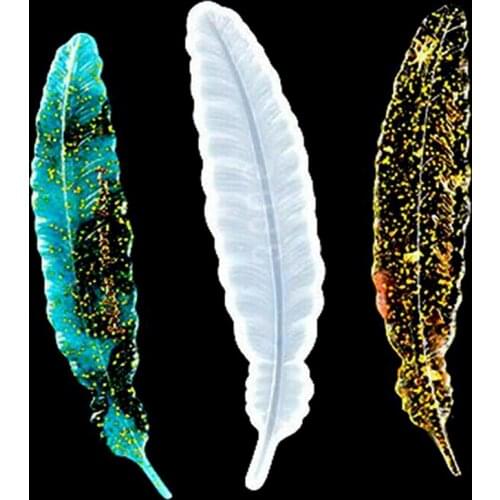 1/2pcs Rectangle Silicone Bookmark Mold, DIY Bookmark Mould Making Epoxy Resin Jewelry DIY Craft Feather Transparent Mold