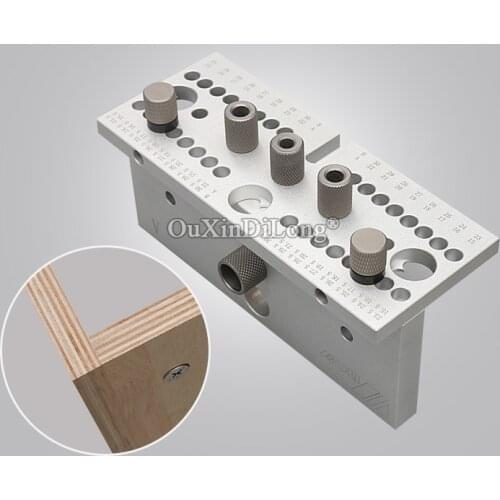 1PCS 3 In 1 Dowelling Jig for Furniture Fast Connecting Drill Locator 2 In 1 Adjustable Drilling Guide Punching Locator GF540