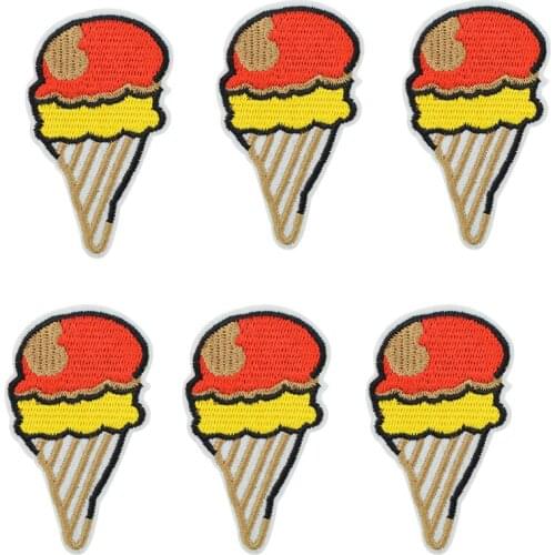 10 pcs yummy Ice cream patches for clothing iron embroidered patch applique iron sew on patches sewing accessories for clothes
