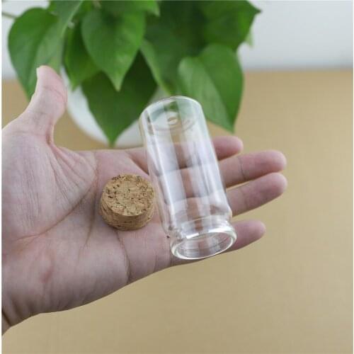 24pcs/lot 37*80mm 60ml Mini Glass Bottles Storage tiny Jar for Spice Corks spicy Bottle Candy Containers Vials With Cork Stopper